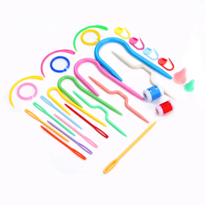 1 Набор красочный пластиковый набор инструментов для вязания крючком маркеры