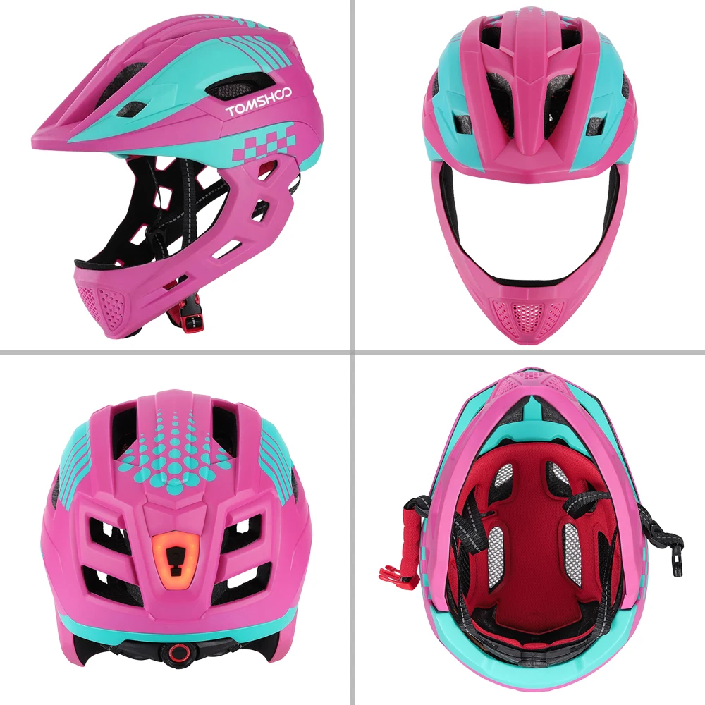 TOMSHOOH Детский велосипедный шлем с полной защитой лица для детей верховой езды