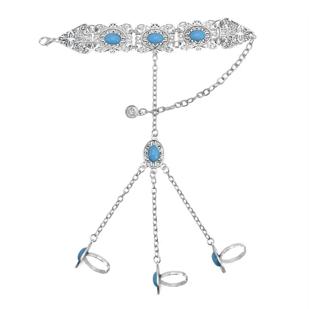 Женский винтажный комплект украшений в стиле бохо ожерелья браслеты и серьги с