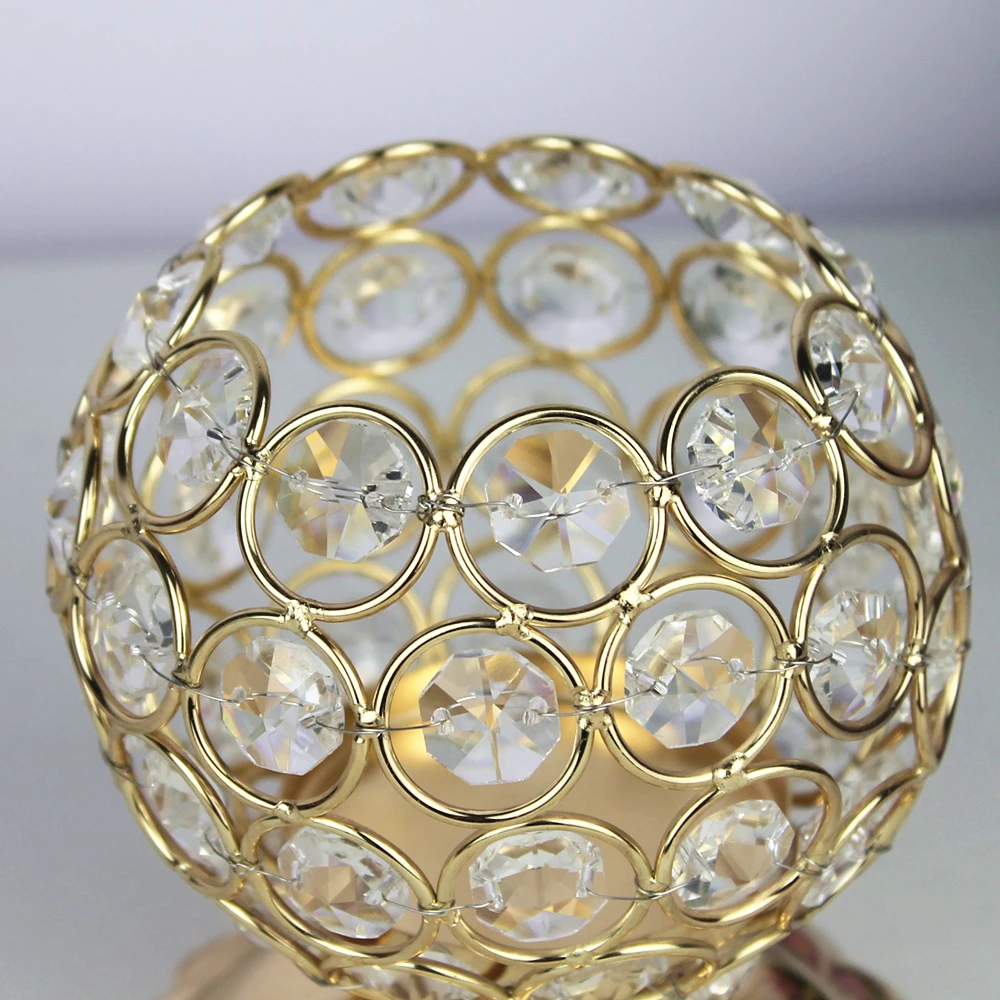 

Crystal Candle Holders Silver /Gold Candlestick Candle Lantern Wedding Centerpieces Table Stand For Home Party Decoration