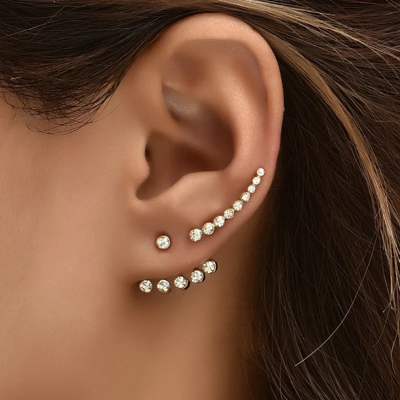 

Creative Retro Alloy Rhinestone Stud Earrings for Women Party Jewelry Gift