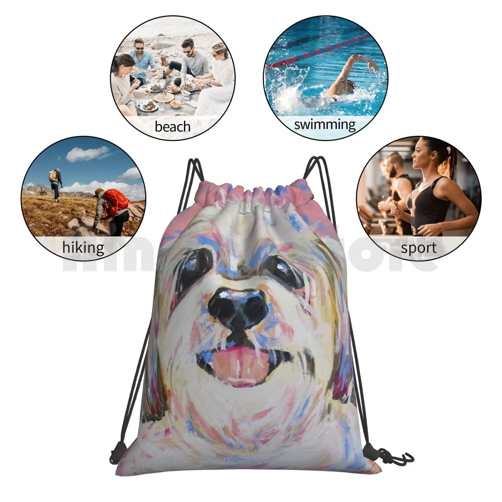 

Milo Backpack Drawstring Bag Riding Climbing Gym Bag Shih Tzu Dog Shih Tzu Dog Art Shih Tzu Dog Painting Dog Dog Painting
