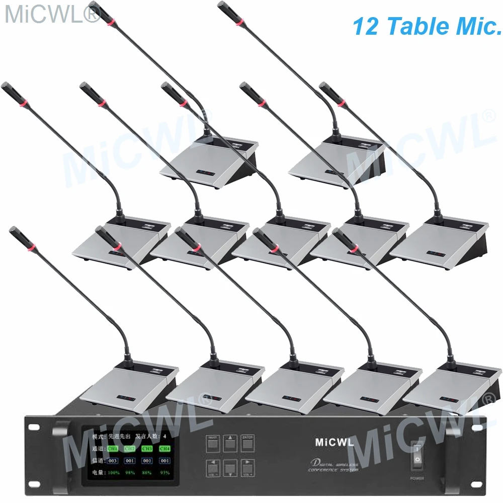 Online Gehobenen 12 Tisch Digitale Drahtlose Konferenz Nieren Mikrofon 12 Desktop Schwanenhals Rede Treffen System MiCWL A10M-A117-B12