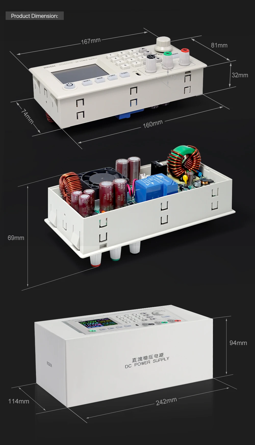 voltímetro multímetro 60v 18a s800 caso