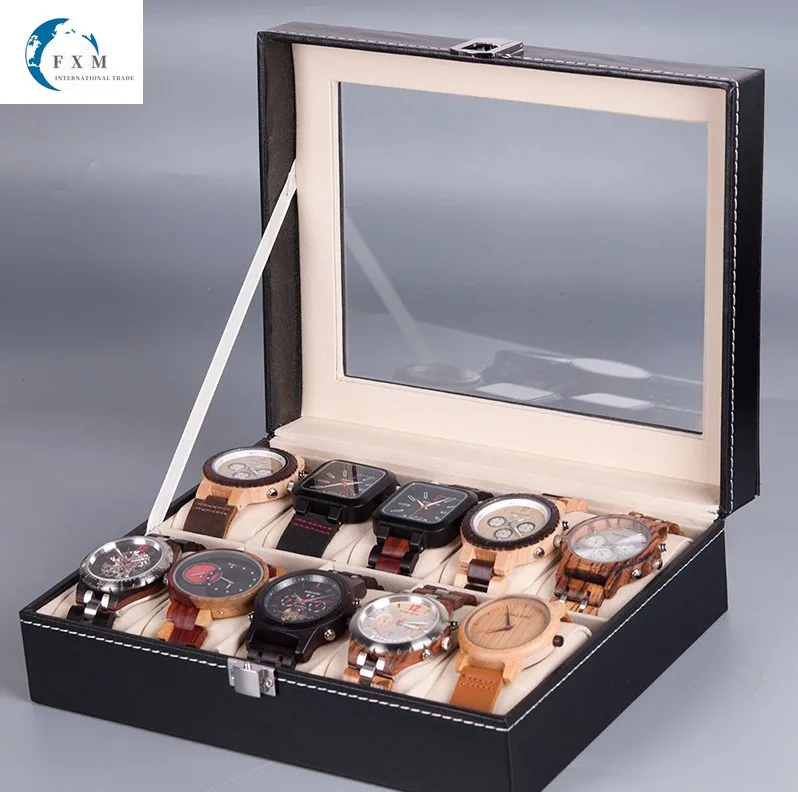2 3 6 12 20 24 Slots Watch Display Box Storage Holder Organizer Case Jewelry Dispay for a Gift | Наручные часы