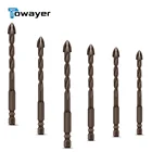 Крестовые шестигранные насадки для плитки, стеклянные, керамические, бетонные отверстия, сплав, Размеры 345681012 мм