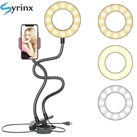 2021 Selfie Ring Light With Flexible Mobile Phone Holder Lazy Bracket Desk Lamp LED For Youtube Live Stream Office Kitchen Stand