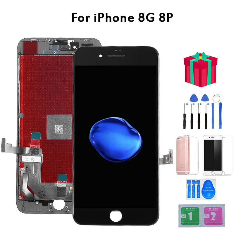 100% без битых пикселей lcd для iPhone 7 7Plus 8 Plus OEM дисплей 3D 5S сенсорный дигитайзер