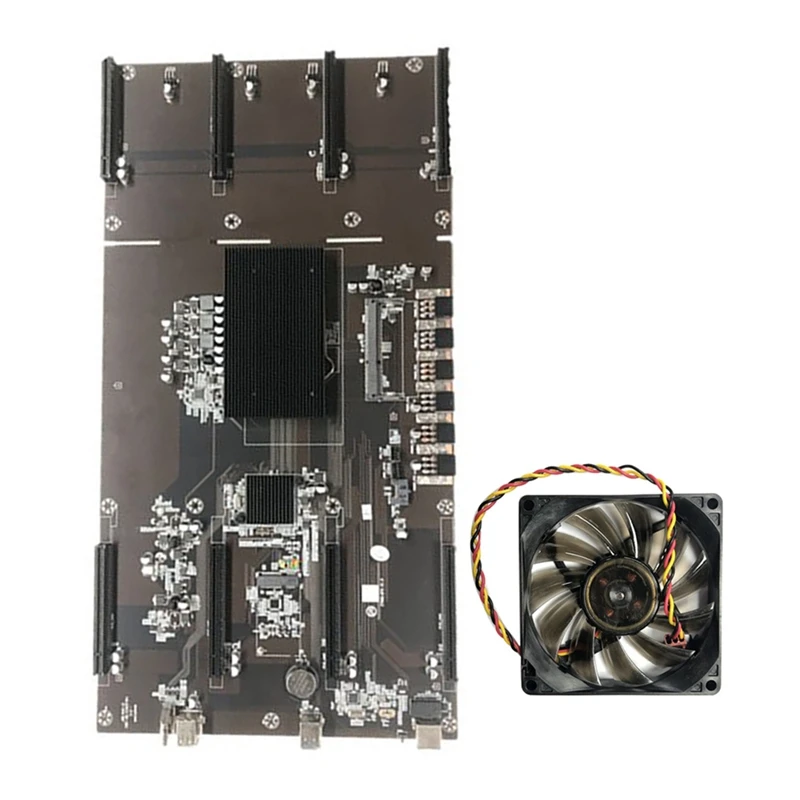 

Материнская плата ETH80 B75 IDC 4U BTC, материнская плата LGA 1155-Pin DDR3 8 ГБ ОЗУ 8 pcie 16X 80 мм SATA3.0 USB3.0, материнская плата для майнинга с вентилятором