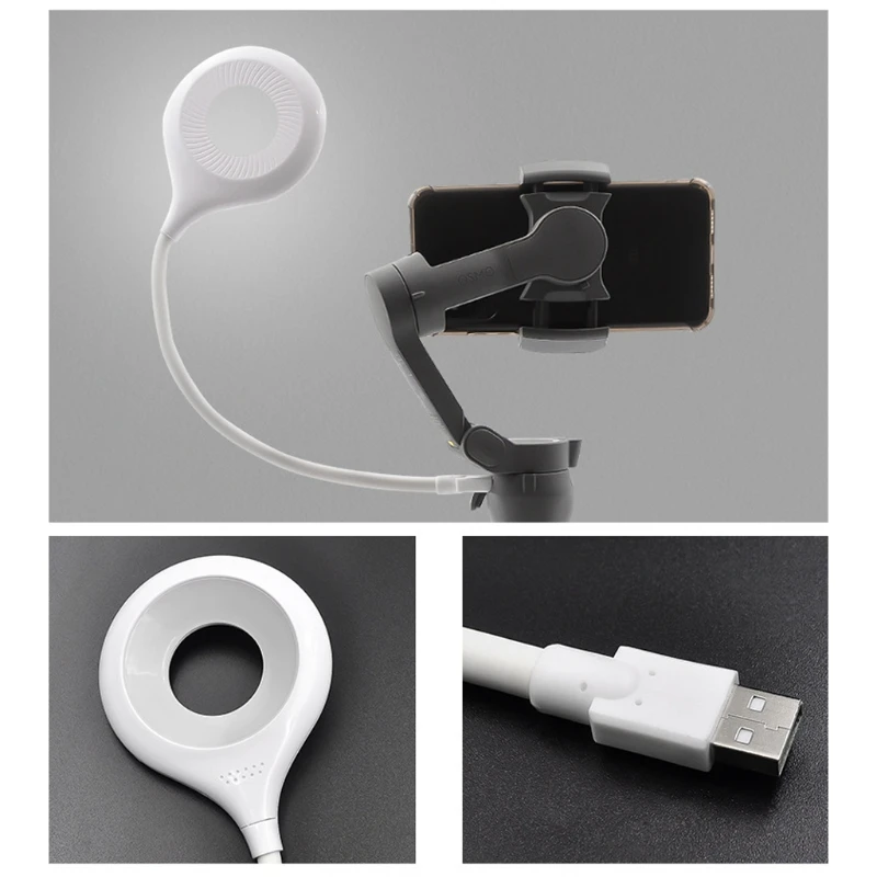 

Makeup Lighting for OM4/ MOBILE 4 3 Handheld Gimbal Adjustable USB Fill Light LED Selfie Ring Lamp Live Video Shooting