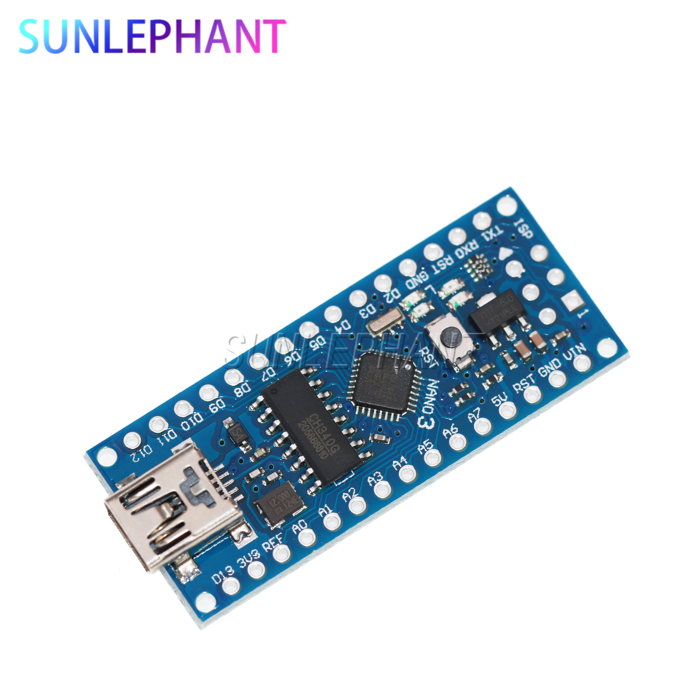Плата ATmega168 CH340 CH340G Nano V3.0 3 0 Mini USB UART 16 МГц В 5 микроконтроллер модуль
