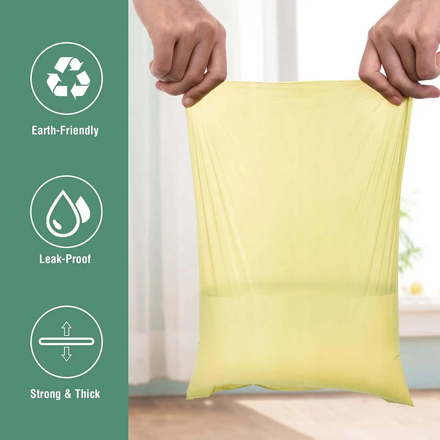 3 рулона мешки для собачьего уборки с держателем сумки биоразлагаемые отходов