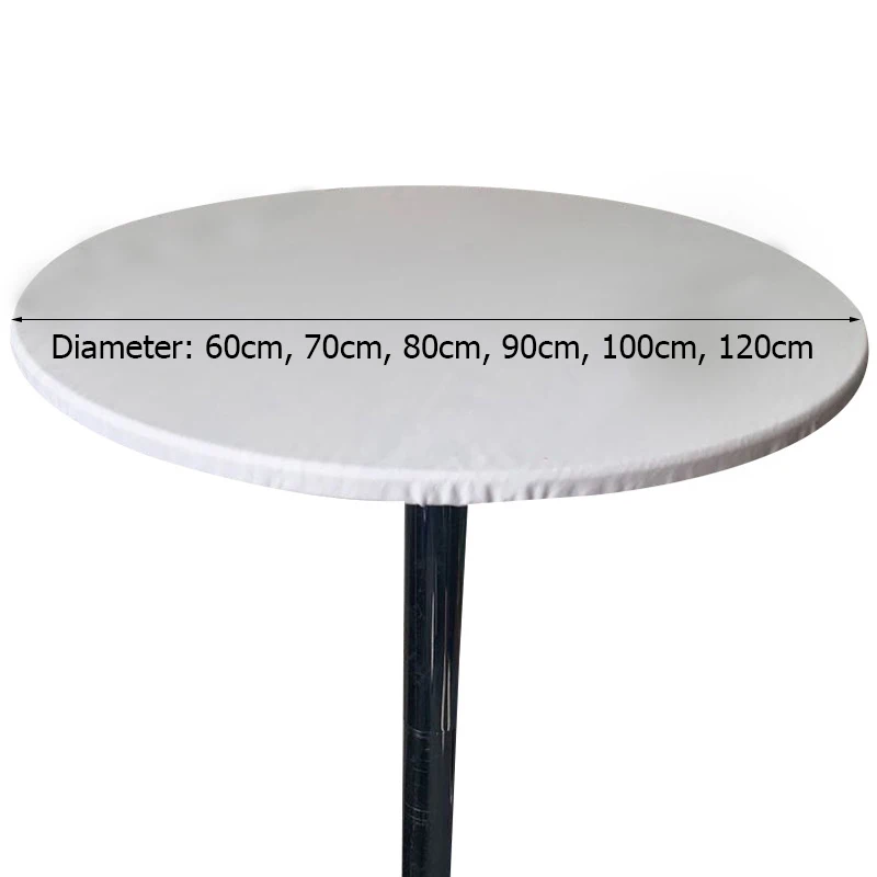 

Round Table Cover Cloth Protector Solid Color Polyester Waterproof Elastic Edged Desktop Cover Banquet Party Supply Decorations