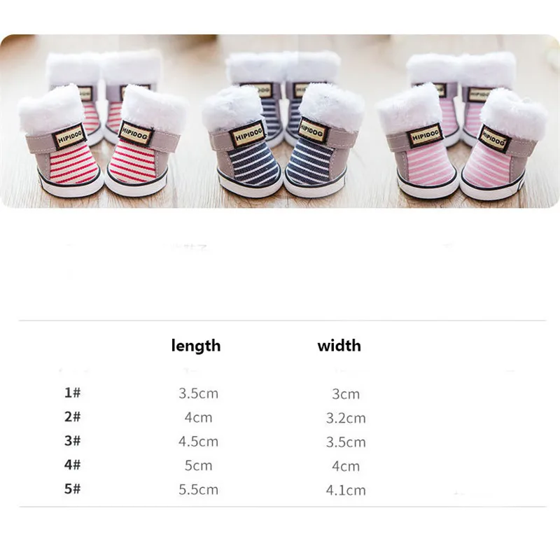 4 шт для питомцев зимний теплый ботинки щенок Смешанный хлопок теплая зимняя