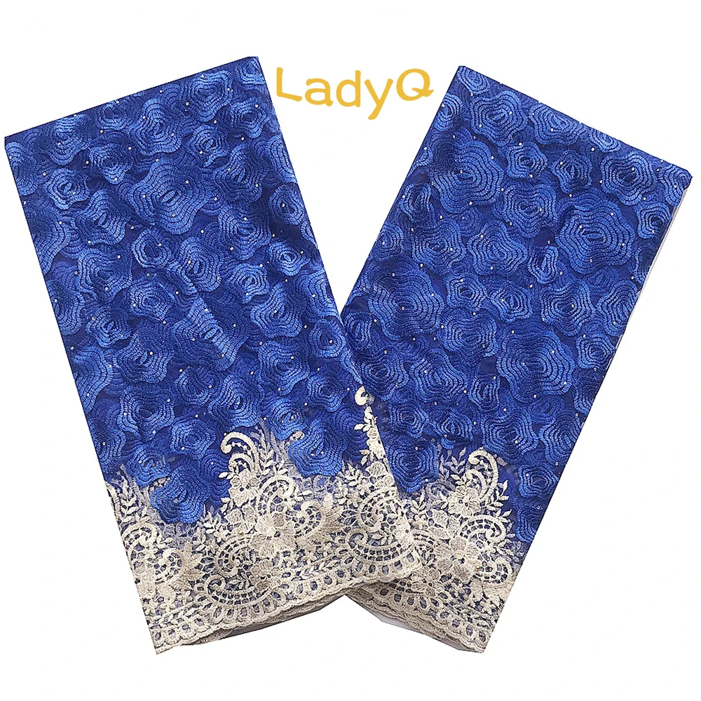 Ярко голубая африканская кружевная ткань 2019 высококачественные кружевные