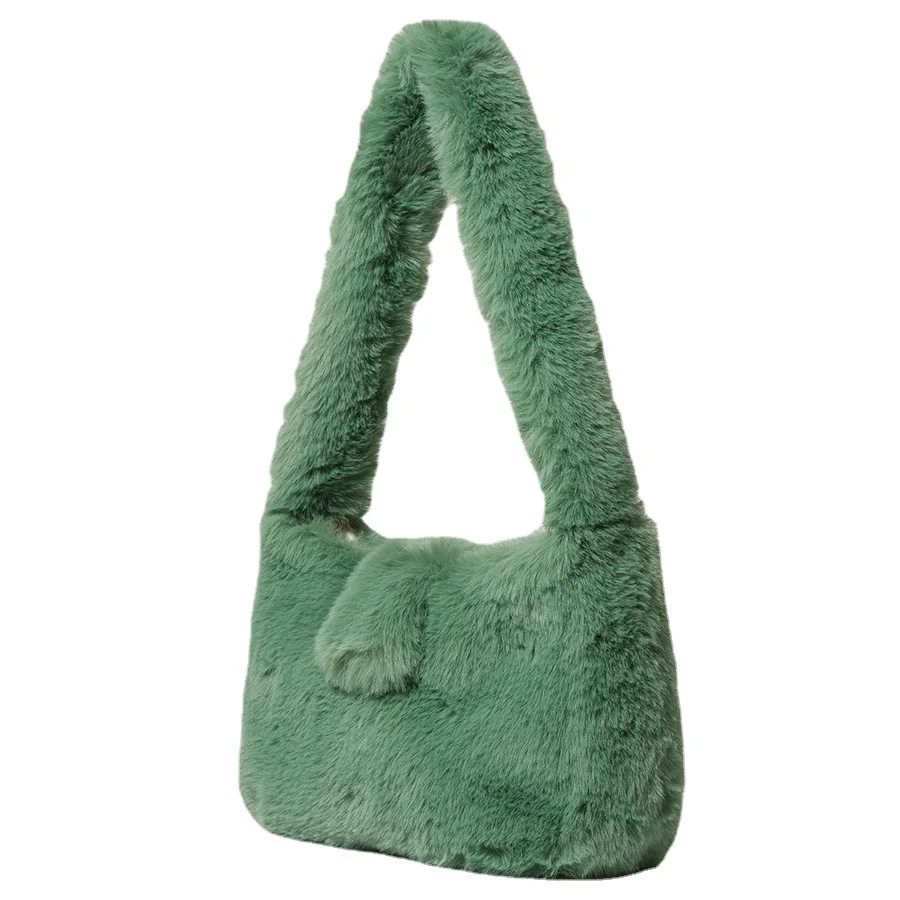 

Сумки из искусственного меха, Женская вместительная зимняя мягкая сумка-тоут, подходящая ко всему женская элегантная винтажная сумка на од...