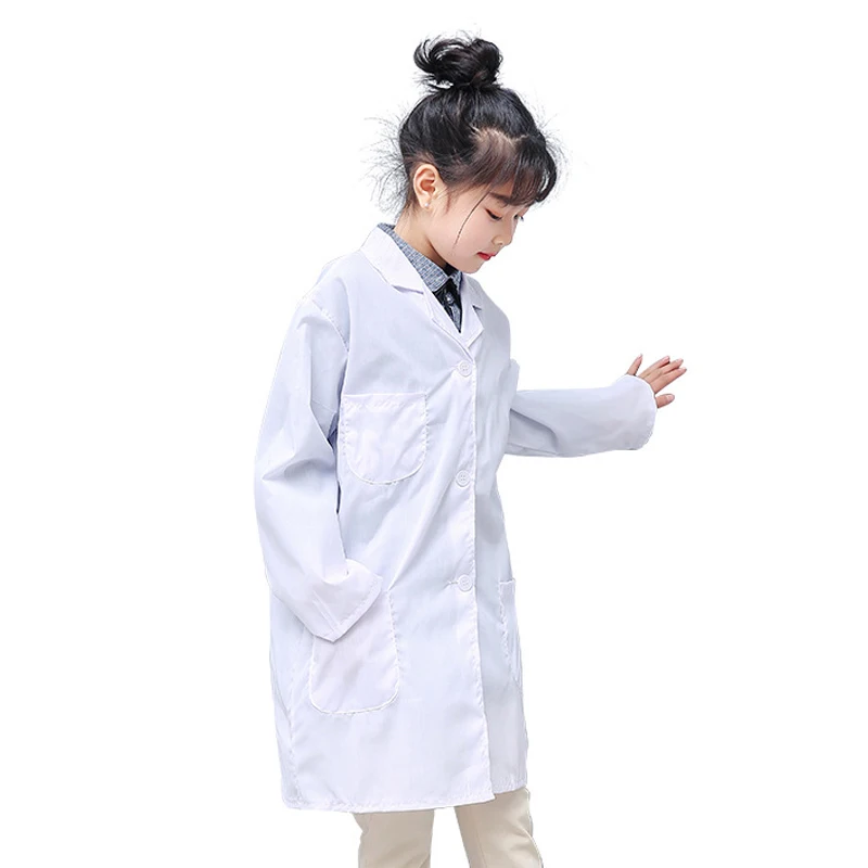 

1 Pcs Children Nurse Doctor White Lab Coat Uniform Top Performance Costume Medical FEA889