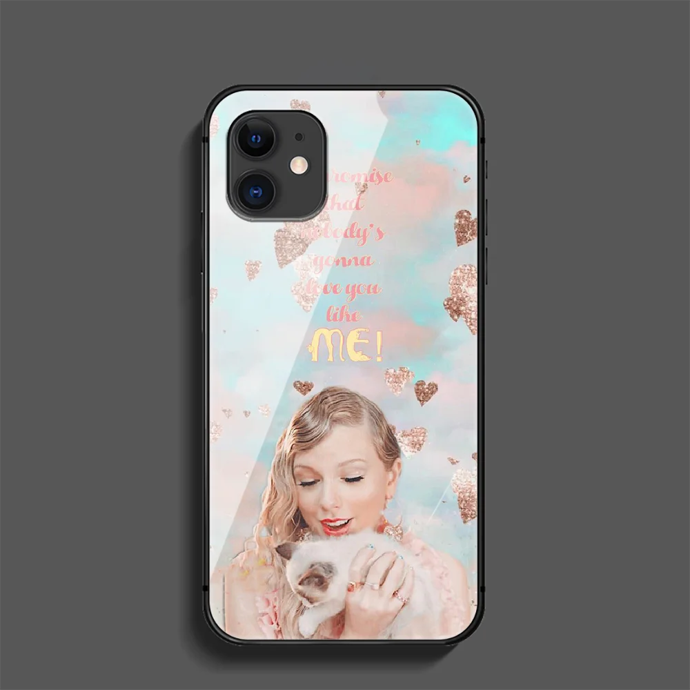 

Swift Singer Taylor Phone Tempered Glass Case Cover For Iphone 5 6 7 8 11 12 5S 6S X Xr XS Se Max Plus Pro Mini Luxury Cell