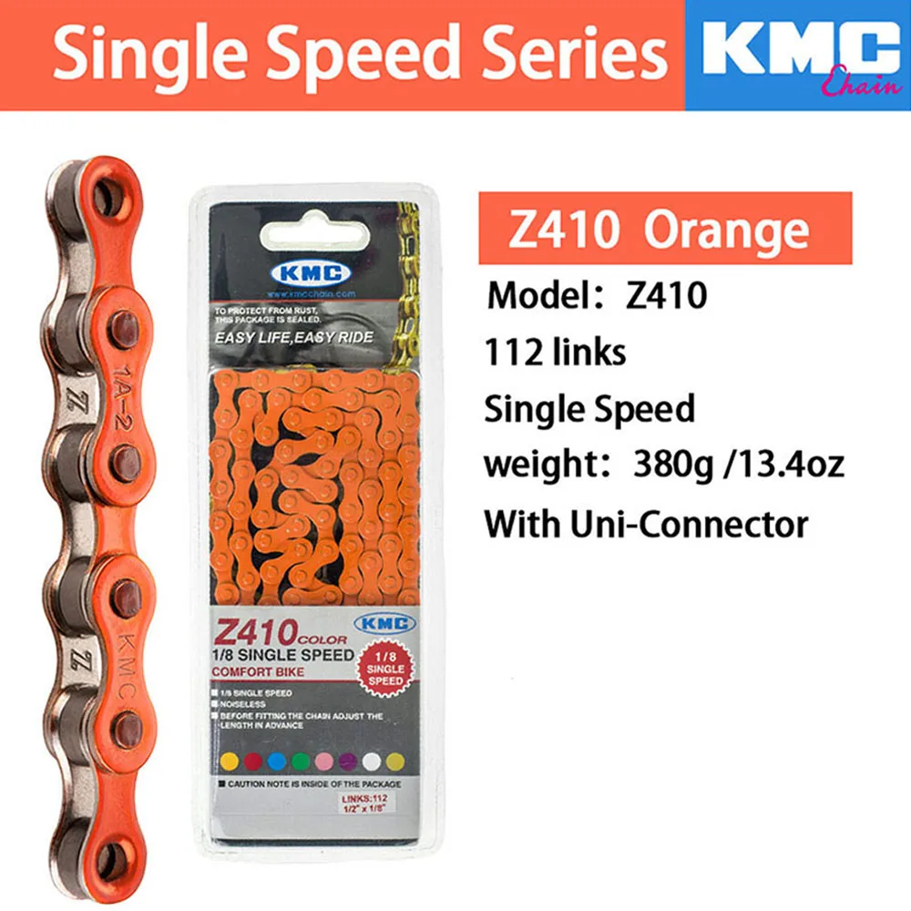 КМК Z410 1/8 один Скорость цепи фиксированный Шестерни инструмент для демонтажа цепи велосипеда(112L городского отдыха велосипеды для активного отдыха складной велосипед цепи мульти-Цвет цепи велосипеда 390 г