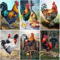 full round square drill 5d diamond painting cross stitch cock rooster animal picture rhinestones diamond mosaic christmas gift