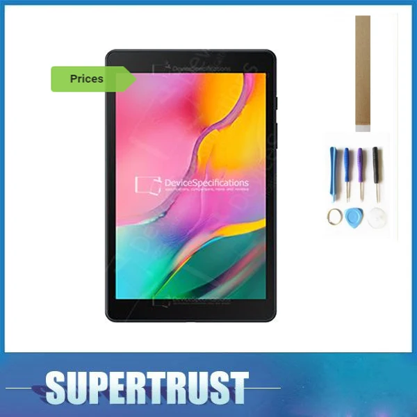 

ЖК-дисплей сенсорный для Samsung Galaxy Tab A 8,0, 2019 дюйма, с сенсорным экраном и дигитайзером, черного и белого цвета, с инструментами и лентой