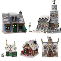 moc the medieval smithy magic architecture house christmas church building blocks kit town street shop bricks toys for children