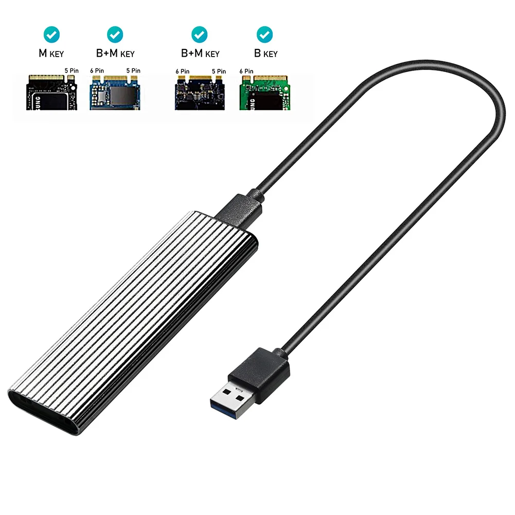 

M.2 SATA NVMe SSD Case USB C to USB A 3.1 B/B+M/M Key Enclosure HDD Box