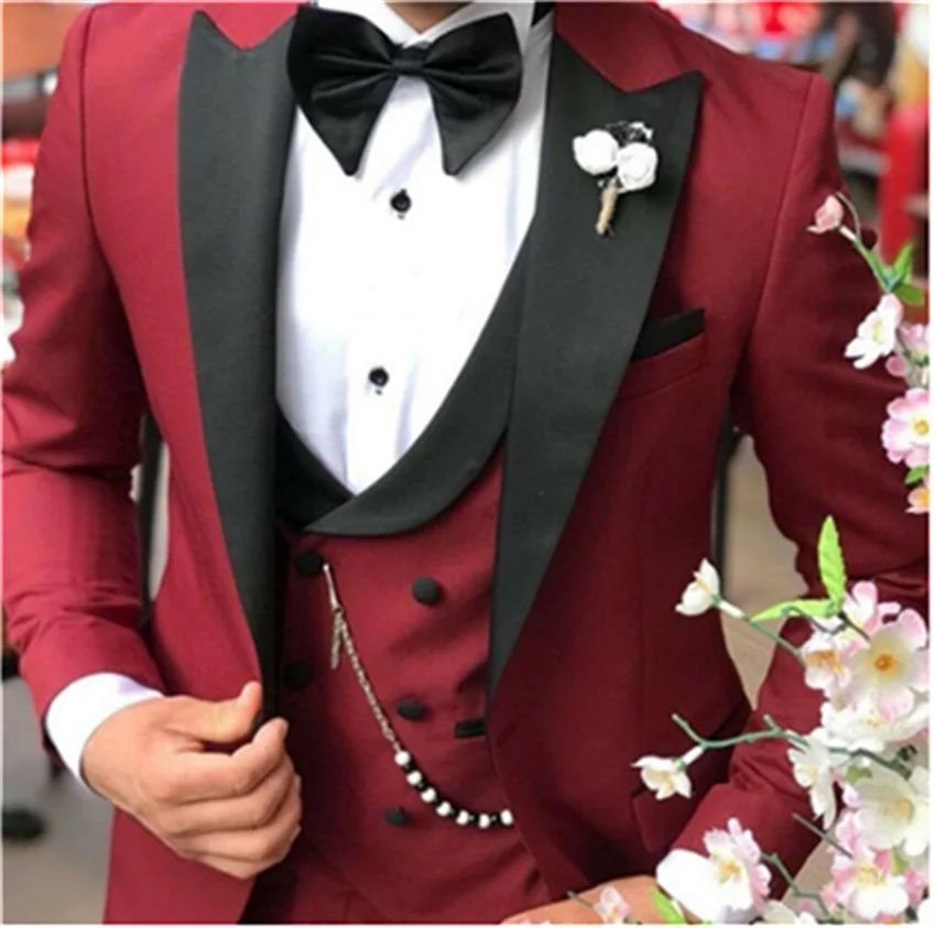 2020 new men's dress suit men's wedding party dress bridegroom best man tuxedo performance suit (jacket + pants + vest)