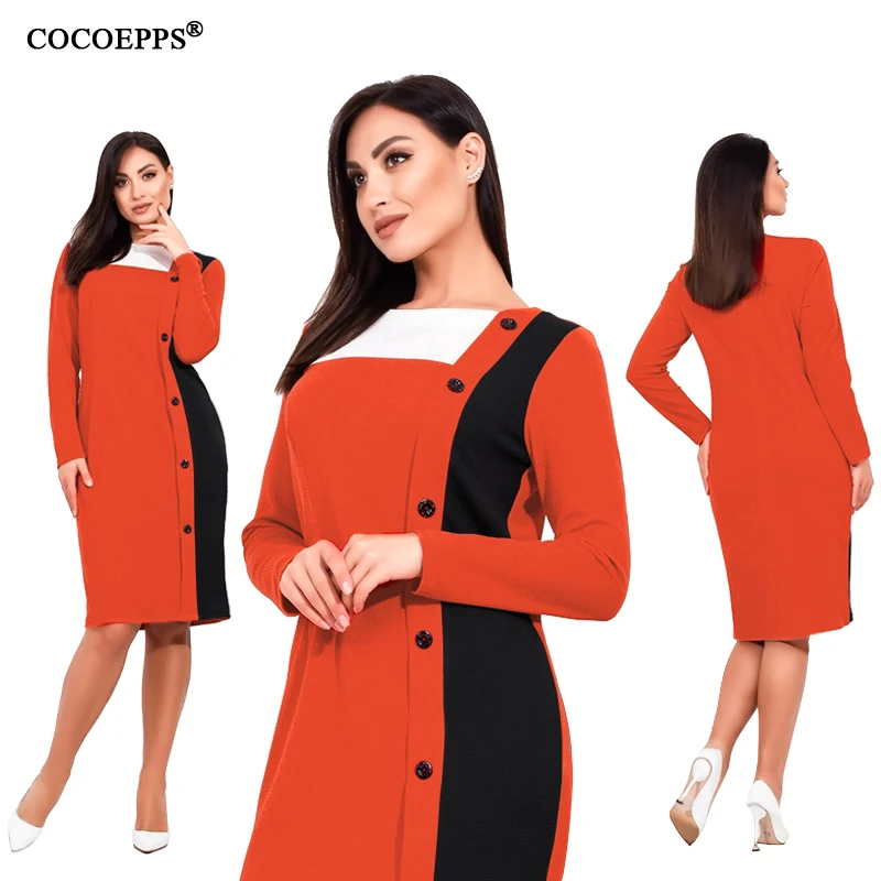 Женское платье COCOEPPS осенне зимнее женское Элегантное повседневное большого