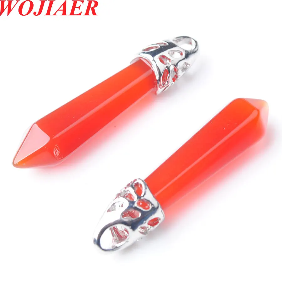 

2PCS Natural Hexagonal Red Agate Gem Stone Charms Pendant Findings for Jewelry Making Women Necklace Earrings DIY PZ9010