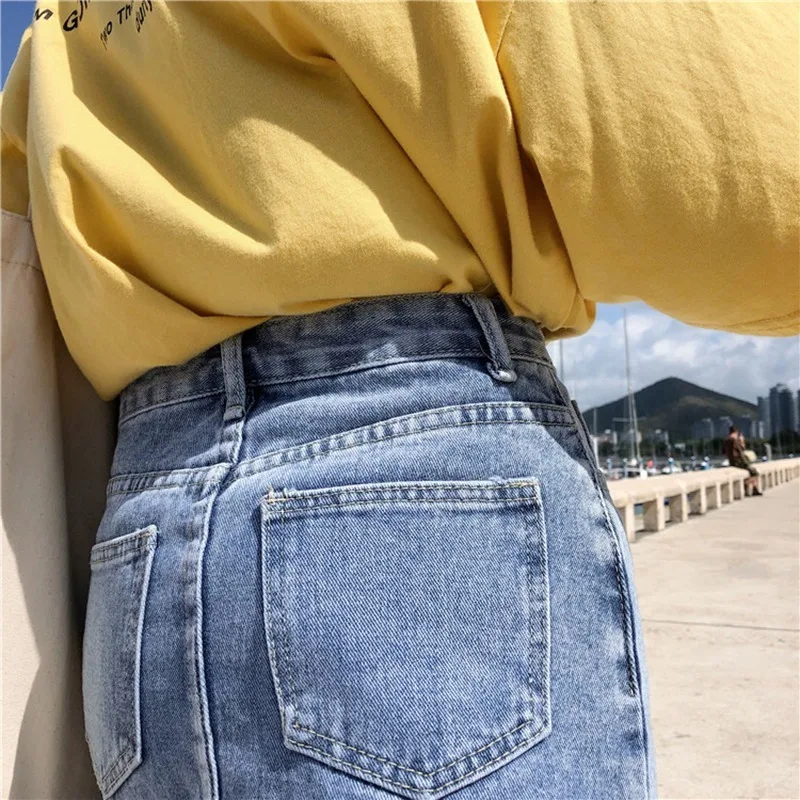 

Summer Sweet Blue Denim Skirt Women Solid Colors High Waist A Line Denim Skirts Simple All Match Street Fashion Jeans Skirts