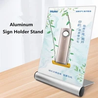 a5 aluminum l shape table acrylic sign holder stand products price label paper holder advertising display picture photo frame