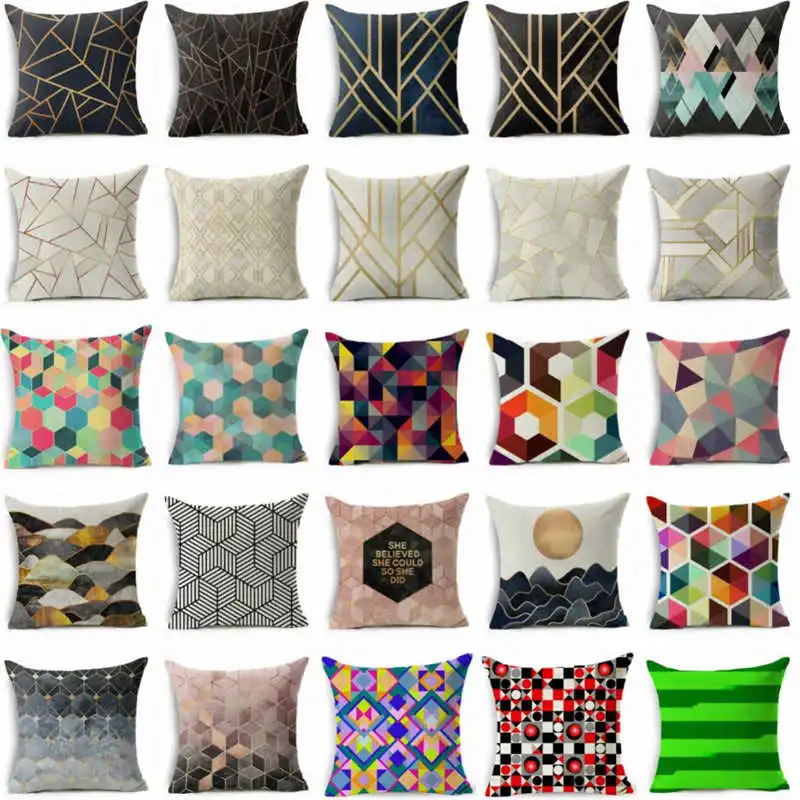 

Красочные геометрические богемные хлопковые льняные наволочки для дивана на талии наволочки для домашнего декора