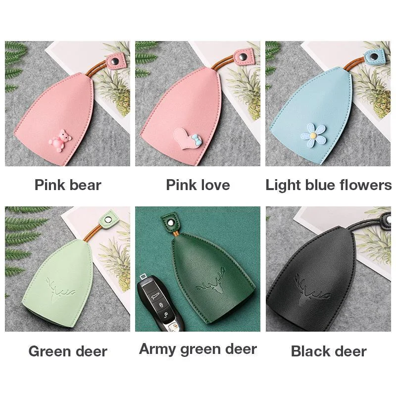 Женская кожаная Выдвижная сумка для ключей с милым мультяшным мужской держатель