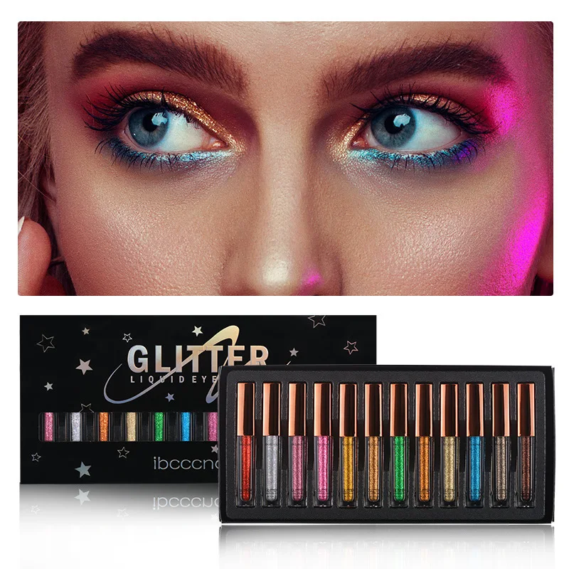 

12 Colors/Set Glitter Powder Eyeliner Kit Makeup Waterproof Colorful Eye Liner Pen Eyes Make Up Cosmetics Eyeliners Set