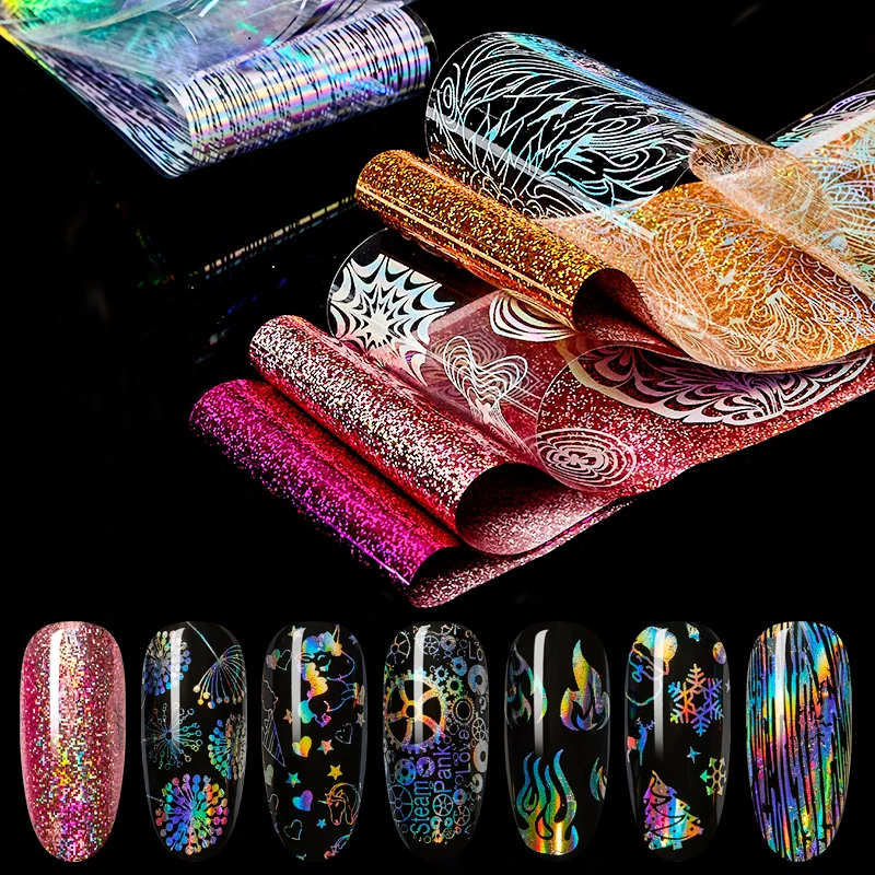 Голографическая фольга для ногтей с четырьмя лилиями | Красота и здоровье