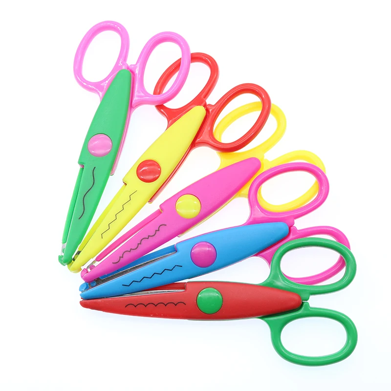 

Cute Candy-Colored Plastic Lace Scissors Kindergarten School Handmade Decoration Jagged Supplies Student Stationery Gifts