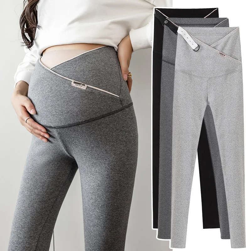 

Warm Leggings For Pregnant Women Elastic High Waist Stripes Pants Pregnancy Maternity Fitness Trousers Skinny Slim Adjustable