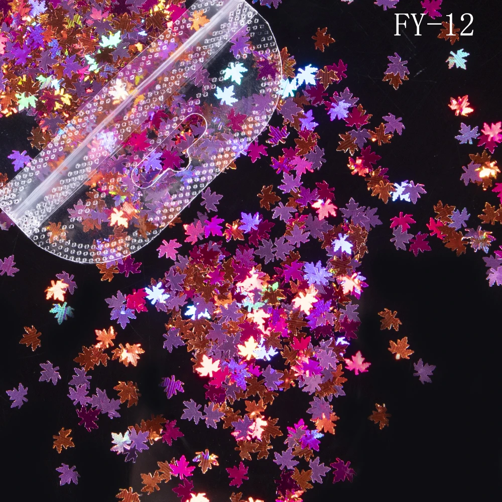 1 сумка в виде кленового листа нейл арта блестками пайетками смешанный осенними