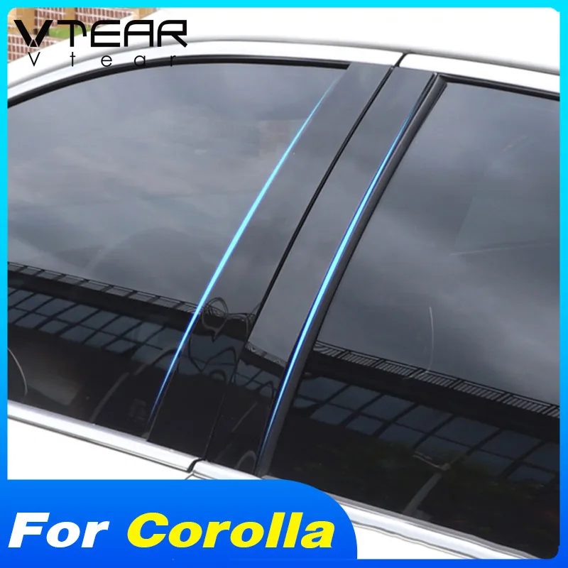 

Vtear Car Styling Window Frame Cover Trim B C Pillar Sticker Decoration Exterior Accessories For Toyota Corolla Sedan 2021 Parts