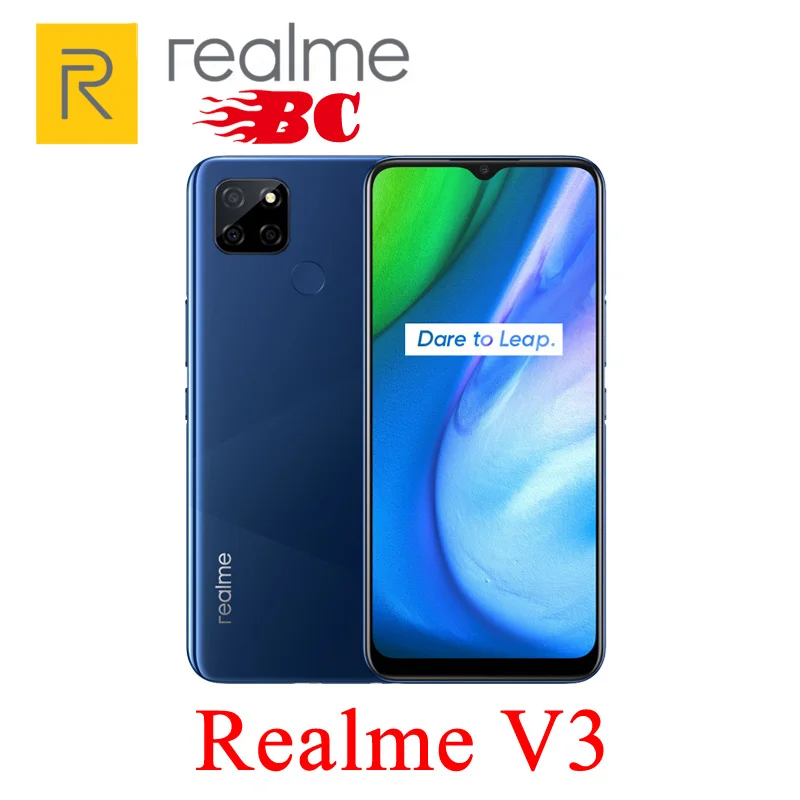 Перейти на Алиэкспресс и купить Новый оригинальный Realme V3 5G 8 Гб RAM 128 ГБ ROM 5000 мАч, Android 10,0, 6,5 дюйм1600x720,13.0MP, 18 Вт Зарядное устройство, мобильный телефон Быстрая доставка