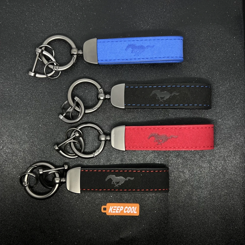High-end Leather Keychain custom gift key Horseshoe Buckle  for ford mustang 2005 -2009 2000 2016 2014 2010 2013 2014 car