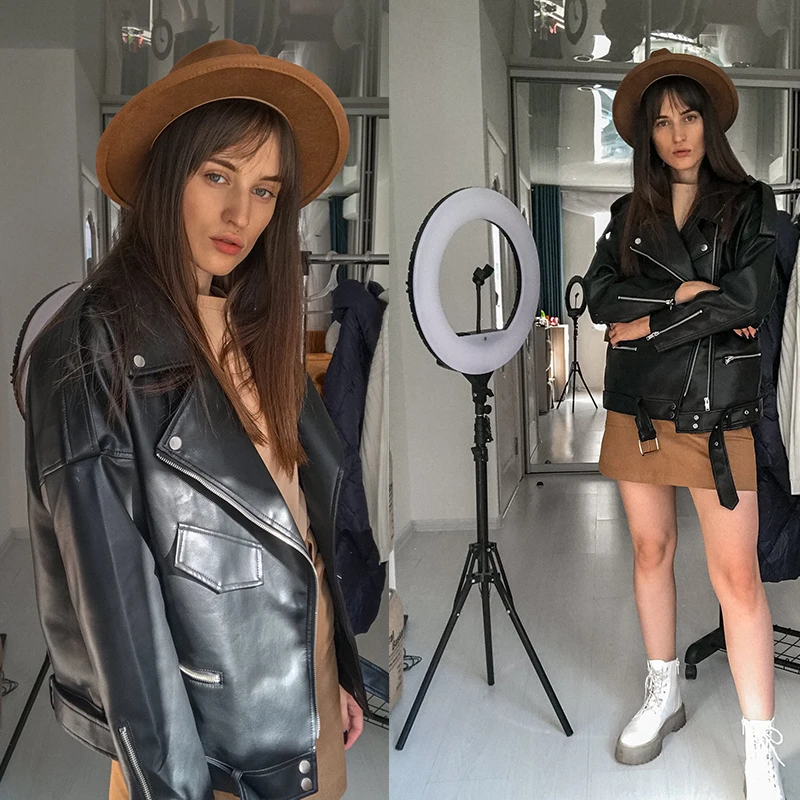 

Fitaylor PU Faux Leather Jacket Women Loose Sashes Casual Biker Jackets Outwear Female Tops BF Style Black Leather Jacket Coat