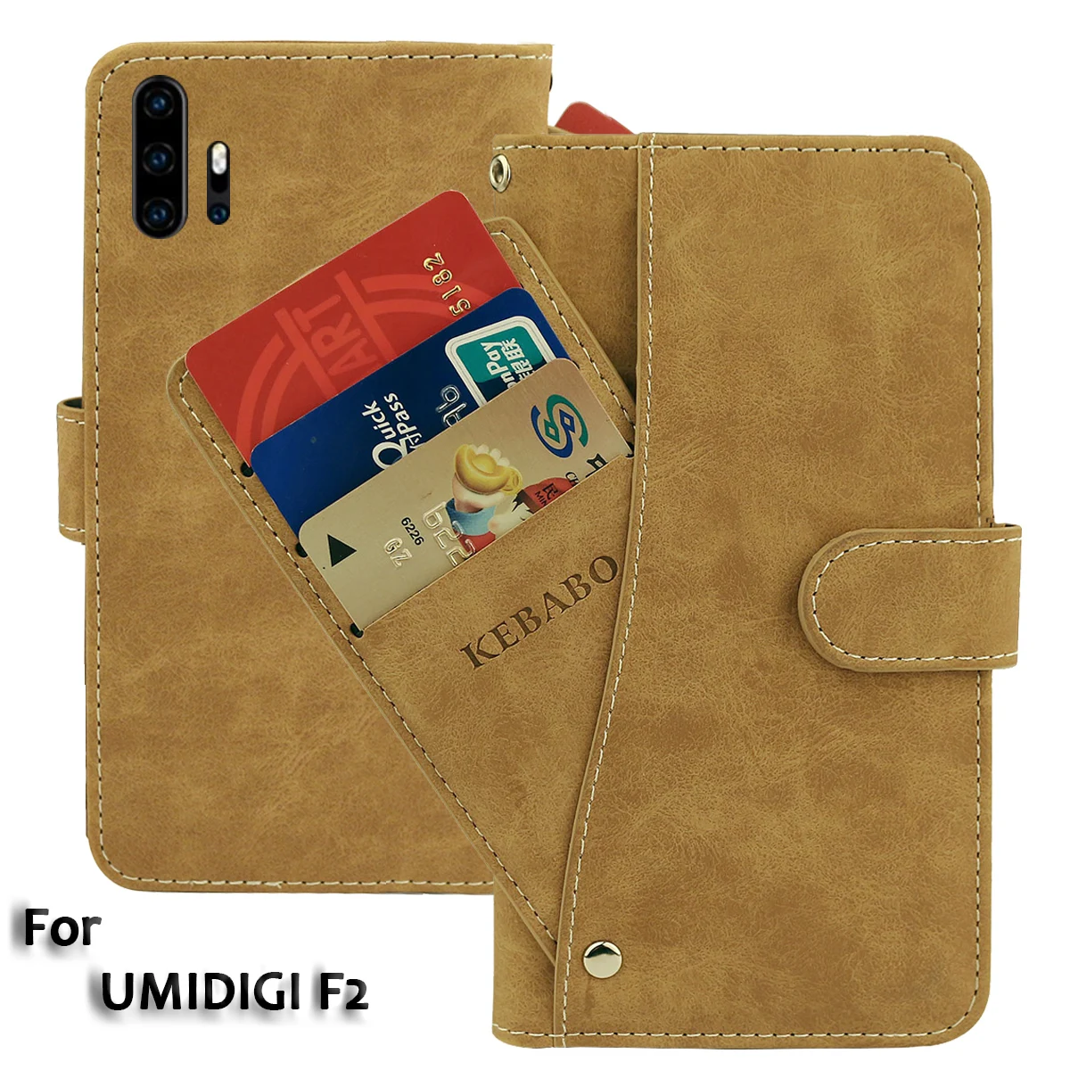 Винтажный кожаный чехол-кошелек UMIDIGI F2 роскошный флип-чехол 6 53 дюйма с