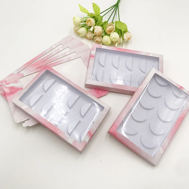 Под заказ 5 пар в розовой мраморной бумажной коробке 5D норковые ресницы|Накладные