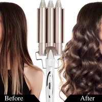 22mm water corrugated three tube curling iron professional hair curler ceramic triple barrel waver styling tools electric crimpe