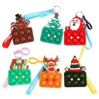 christmas ornaments finger bubble keychain decompression toy squishy fidget toys squishy toy squeeze toy sensory toys