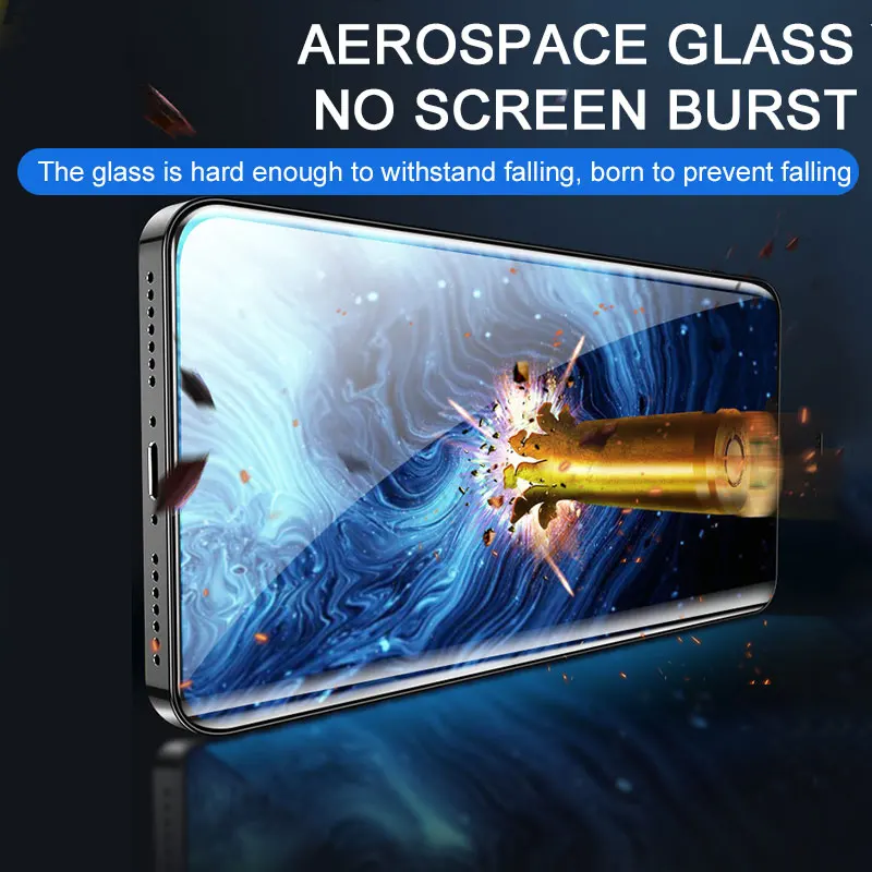 

3Pcs Full Cover Tempered Glass on For IPhone 11 12 Pro Max Screen Protector for IPhoneX Xs Max XR Curved Edge Protective Glass