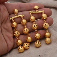 24k long dubai gold color earrings for women wedding earrings bridal african ornament wife gifts bijoux africaine dubai