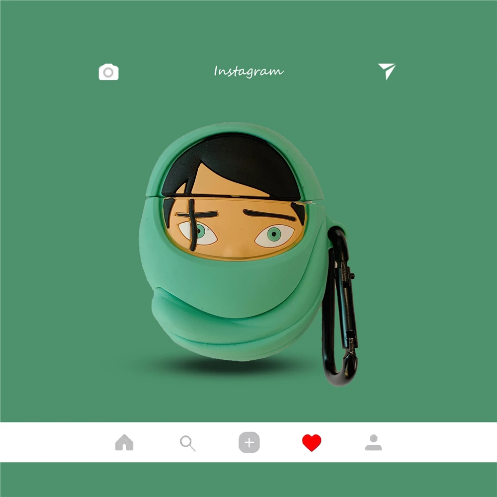 Милый мультфильм в масках девушка беспроводной Чехол для наушников Apple AirPods 1 2